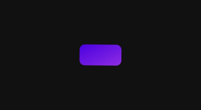 Rotating purple rounded rectangle ui on dark animation background motion