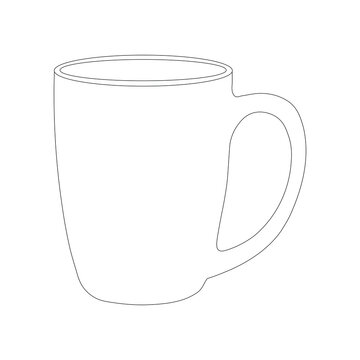 Minimalist Outline Coffee Mug Vector Illustration