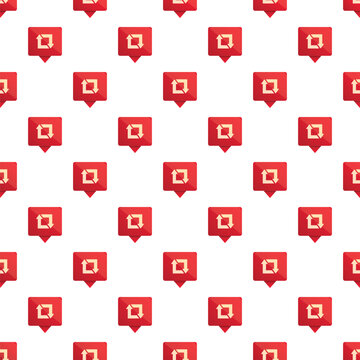 Red retweet symbol icons forming a repeating seamless pattern on a white background