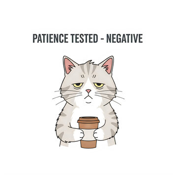 Adorable hamster holding a coffee cup isolated on transparent background CAT Niche T-Shirt Design
