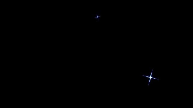 Falling sparkling stars background, twinkling star animation on black screen chroma Key, twinkle sparkle stars animation, star twinkling for festive holiday event on transparent black screen. 4k