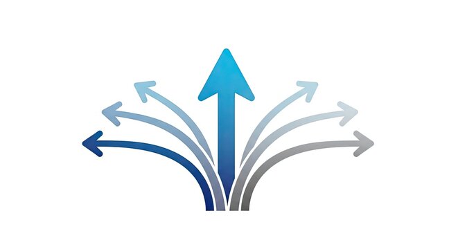 Business growth and strategy concept with multiple arrows