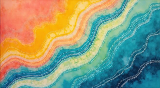 Painting of a wave of watercolor