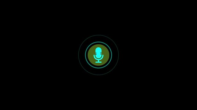microphone Icon of nice animated for your videos easy to use with Transparent Background.Voice recording podcast microphone icon .Digital Microphone line icon,