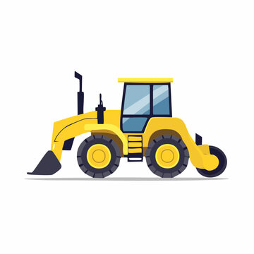 Yellow Front Loader Construction Vehicle Illustration