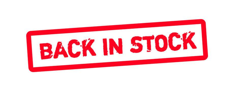 Back In Stock Rubber Stamp Vector Illustration &ndash; Product Restock Label for Ecommerce, Retail Inventory and Online Shopping Promotion