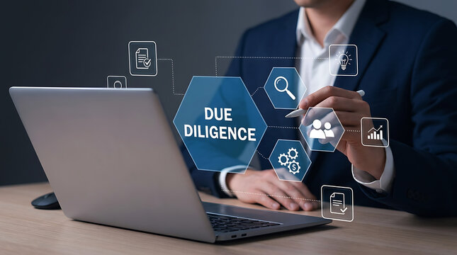 Business Executive Performing Due Diligence Financial Assessment