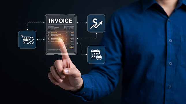 Digital Invoice Payment And Financial Accounting Business Concept