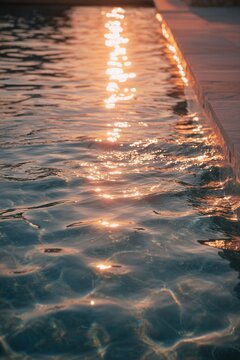 Sunlight dances on water's surface, glistening softly
