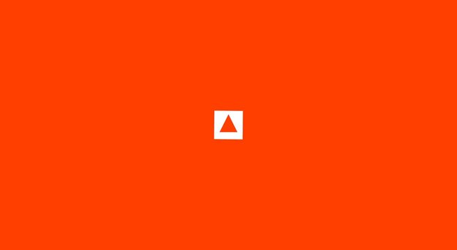 Rotating triangle animation on vibrant orange animation background motion