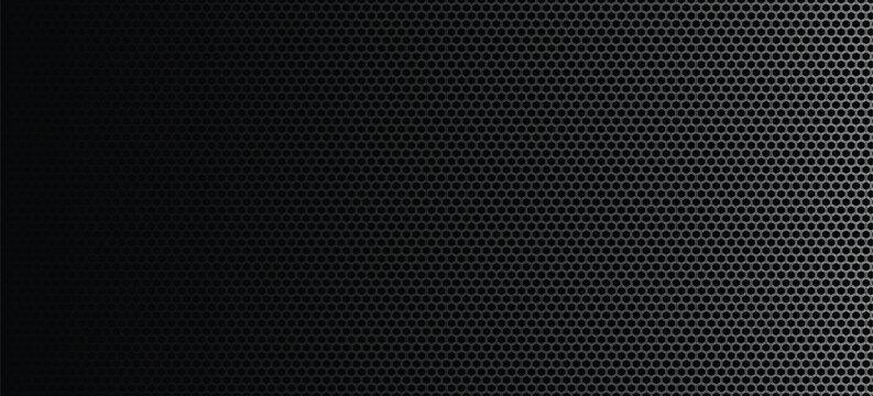 Black perforated metal plate. Metal grill. Black metal texture steel background. Perforated sheet metal.Abstract dark gray circle mesh pattern background texture.