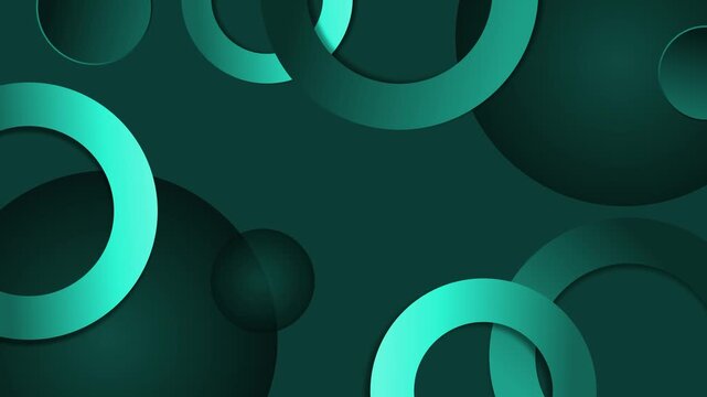 Abstract dark background with overlapping gradient rings and circles animation, modern minimal composition