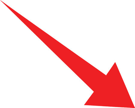 Red downward pointing arrow icon Vector
