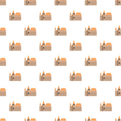 Obraz premium Medieval corvin castle, hunyadi castle, repeated as a historical landmark pattern