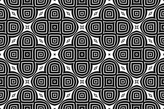 Abstract Seamless Geometric Convex Black and White Pattern.