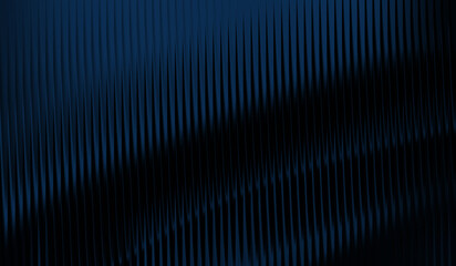 Obraz premium Abstract dark blue background with vertical glass lines and gradient shadows, minimalist modern texture for design, sleek metallic or fabric surface pattern