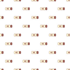 Obraz premium Repeated graphic of a beige ticket featuring a brown arrow and abstract symbol