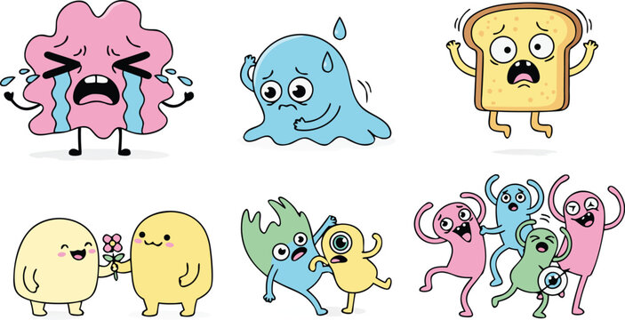 Spongebob squarepants characters with different emotions and reactions