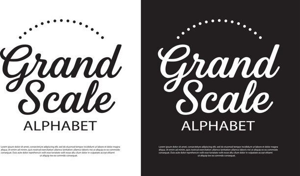 Elegant grand scale alphabet display with dotted background victor illustration