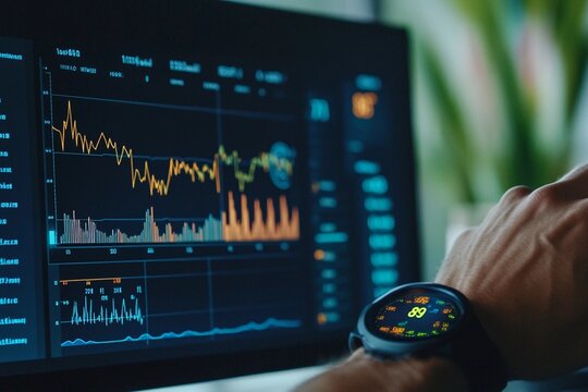 User reviewing heart health and performance analytic dashboard