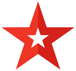 Obraz premium Bold Red Star Symbol with Inner White Star Icon Graphic Design