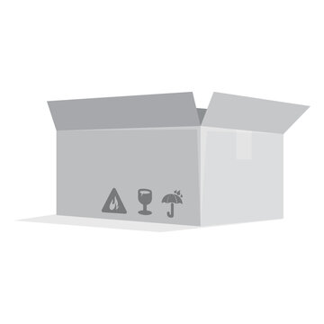 Rectangular box with package signs