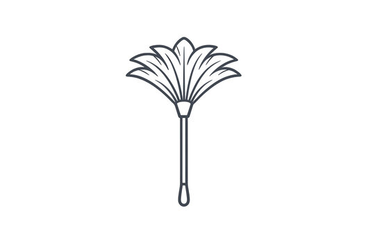 A single feather duster icon with soft bristles splayed outward, handle