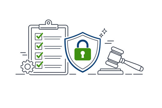 Regulatory compliance and oversight concept showing a checklist with