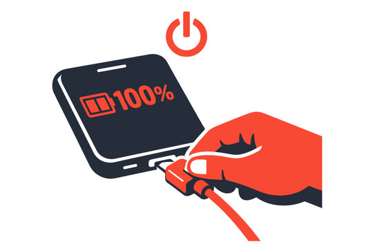 A close-up view of a smartphone screen displaying a full battery percentage