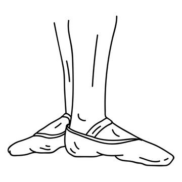 Ballet pointe shoe ribbon ankle leg foot stroke