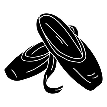 Ballet ribbon pointe shoe detailed silhouette