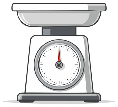 Vintage analog kitchen scale illustration for weighing food and measuring ingredients