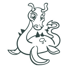 Uncolored mythical creature illustration © Vexels