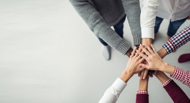 Celebrating international friendship day diverse hands united in teamwork and support