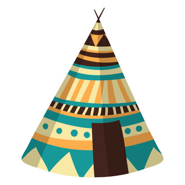 Flat boho wigwam green hut
