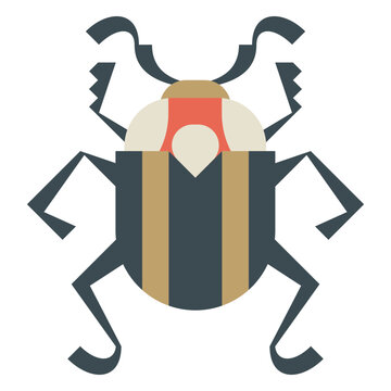 Colorful geometric beetle flat