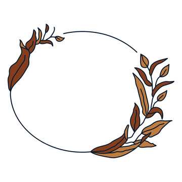 Ornament circular floral frame