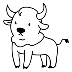 Fototapeta premium Cute bull standing stroke