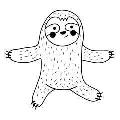 Meditation yoga sloth simple stroke character © Vexels