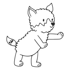 Fototapeta premium Simple standing wolf baby animal