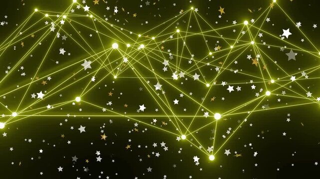 Initial node pulsing and relinking, network undulating and shifting stars, visualizing connectivity