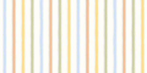 Playful striped seamless pattern. Organic hand drawn stripes background. Scandinavian style wavy line wallpaper. Modern texture for textile print, nursery wallpaper, interior design, scrapbooking © Svetlana