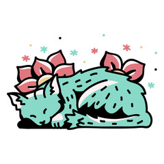 A cute cat sleeping © Vexels