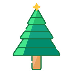 Fototapeta premium Christmas tree with a star on top