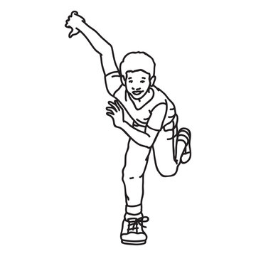 Boy dancing stroke smiling