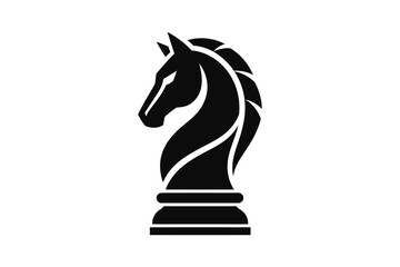 Black chess knight piece standing on a base © Md. Alamin Mia
