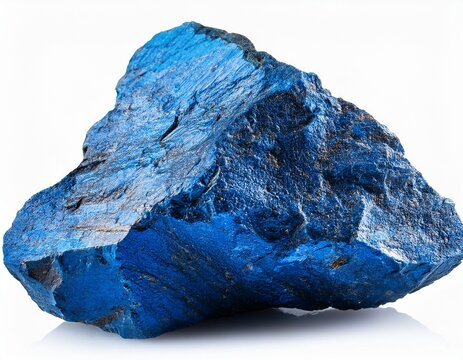 vibrant blue cobalt ore rock with rough texture isolated on transparency background showcasing its natural mineral formation