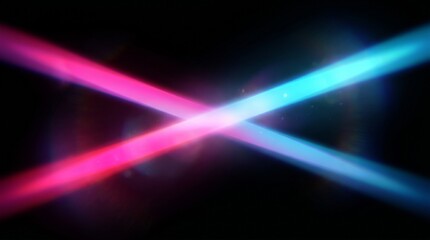 Fototapeta premium Abstract illustration of crossed neon lights.