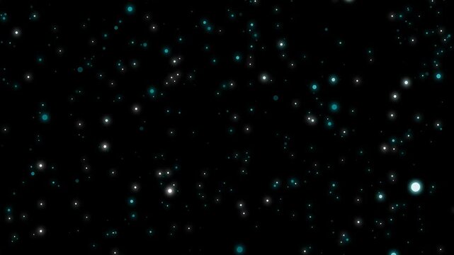 Background filled with scattered glowing dots resembling stars or festive lights animation