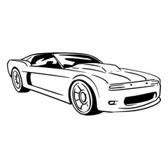 Naklejka premium High-quality car hand-drawn sketch